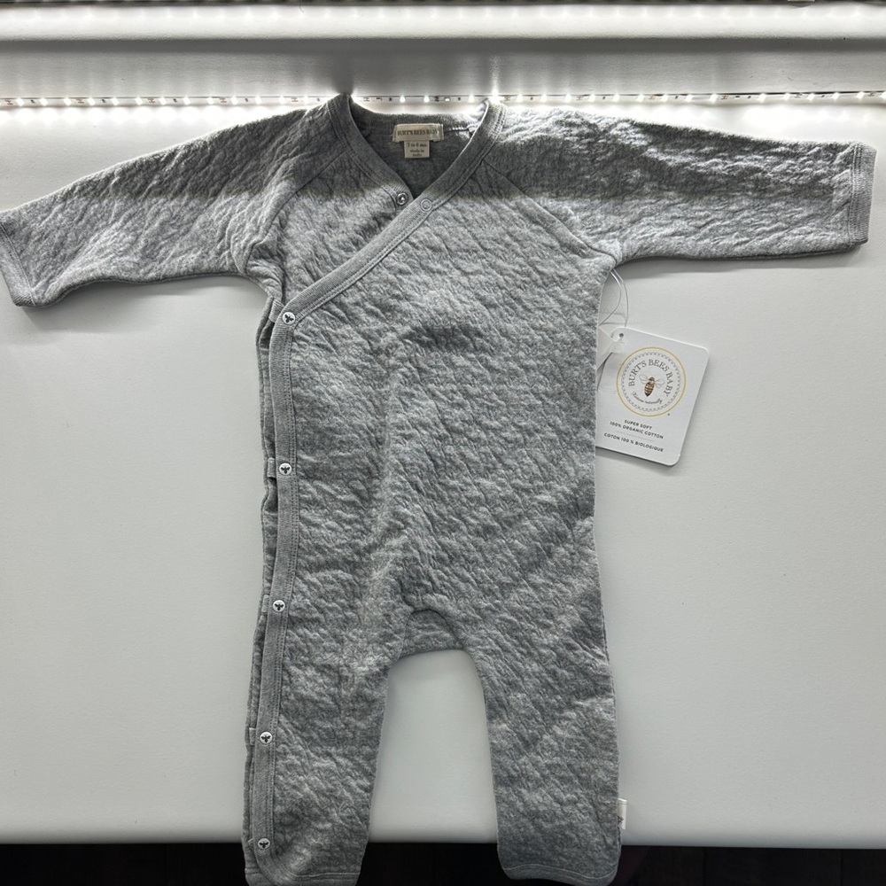 Burt’s Beea Gray Quilted Kids One Piece